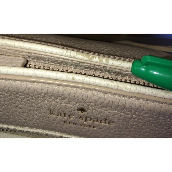 Kate Spade New York Purse Cross Body Tan Pebble Leather Tassle Front Zipper Pull - Picture 8 of 13